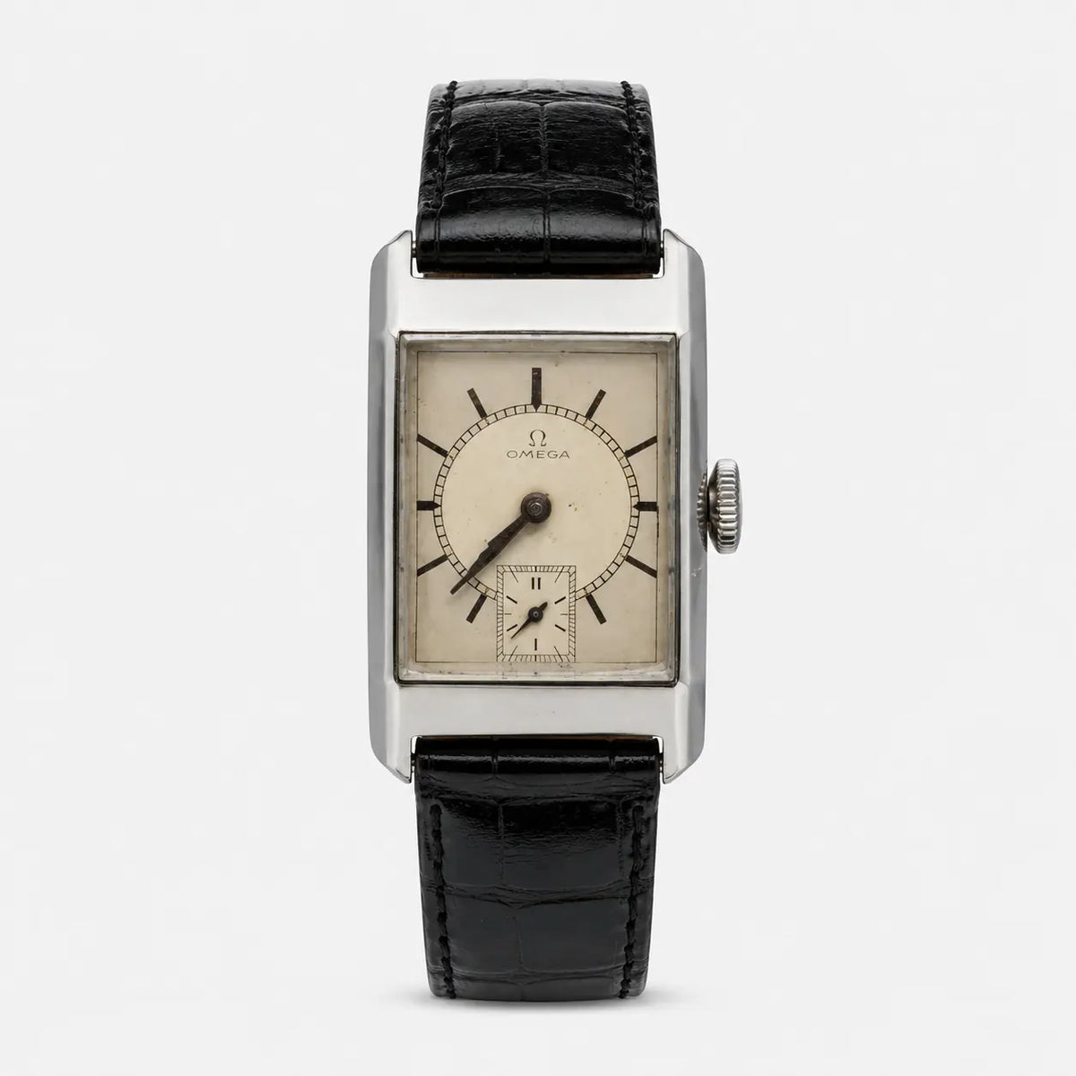 Omega with Original bicolor esfera in Deco Style acero inoxidable caja 1934 — imagen 1