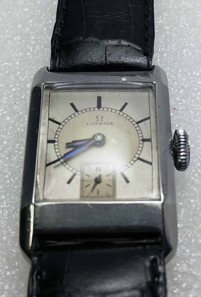 Omega with Original bicolor esfera in Deco Style acero inoxidable caja 1934 — imagen 6