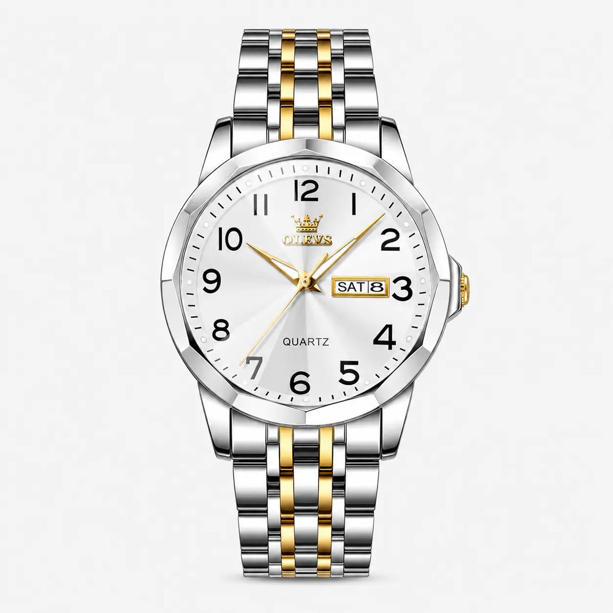OLEVS acero inoxidable cuarzo Reloj para hombre – Gold, Blue, Black or esfera blanca — imagen 1