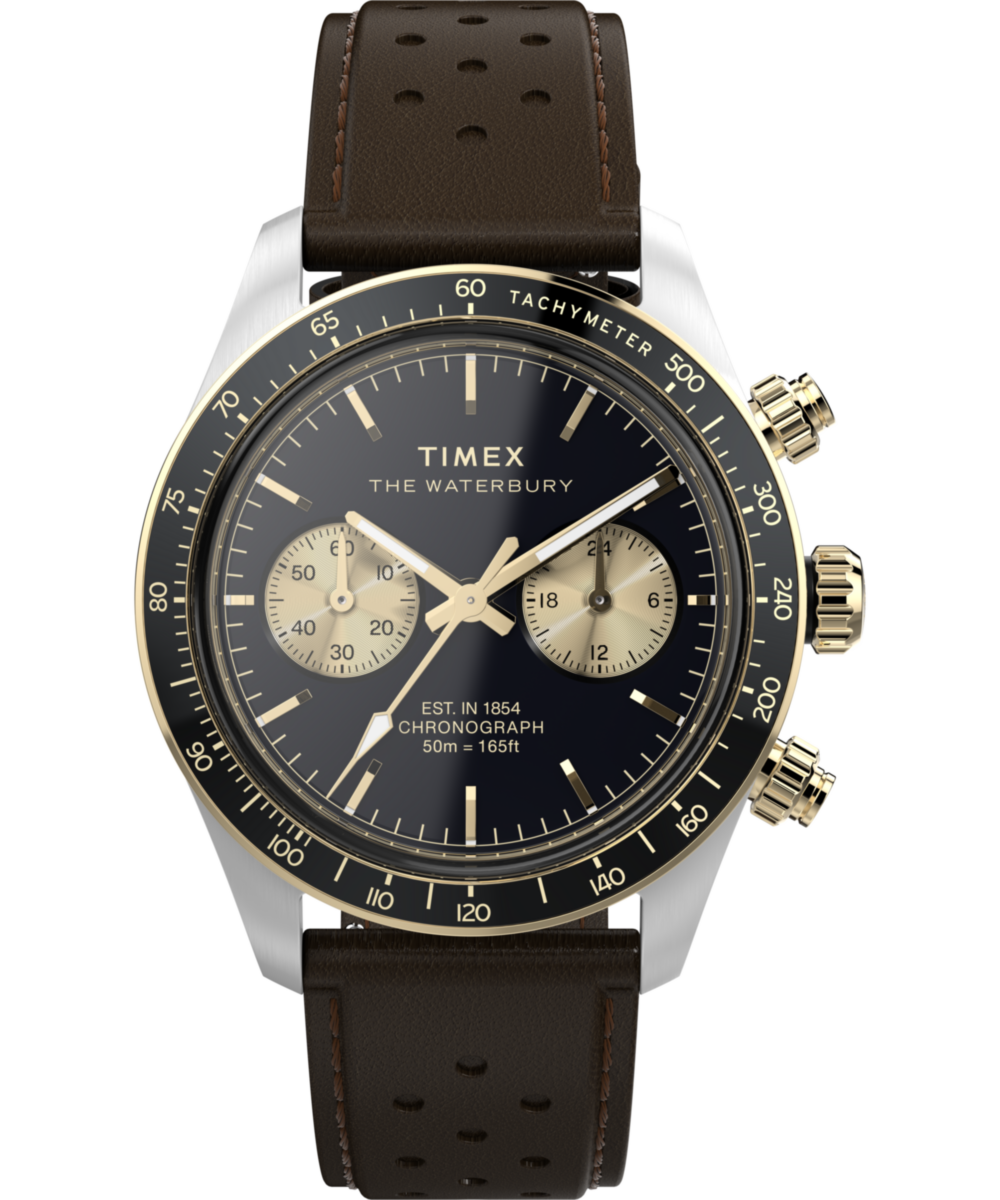 Waterbury Heritage cronógrafo 39 mm correa de cuero Reloj — imagen 2