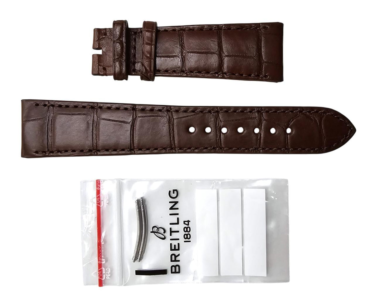 BREITLING Brown 22/18 mm Alligator correa de cuero 1088P — imagen 3