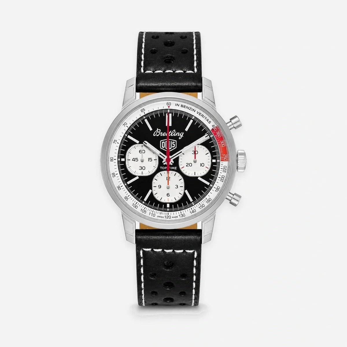 BREITLING Top Time B01 Deus automático 41 mm esfera negra cuero Reloj para hombre — imagen 1