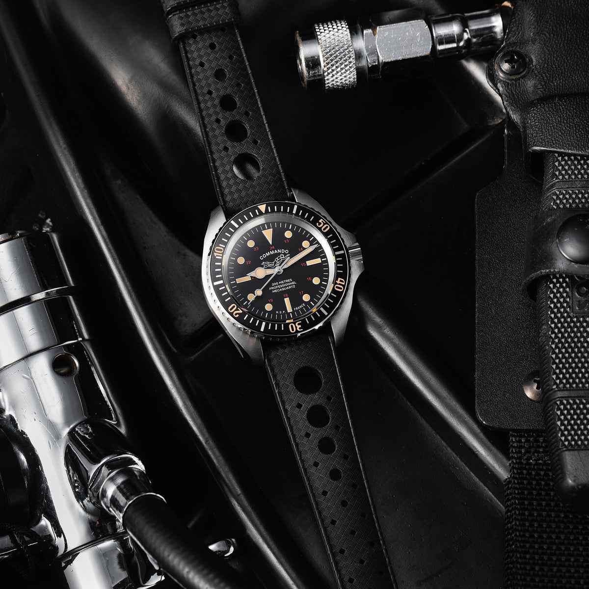 Diver 200M Mecacuarzo Commando Reloj de buceo - Vintage — imagen 11