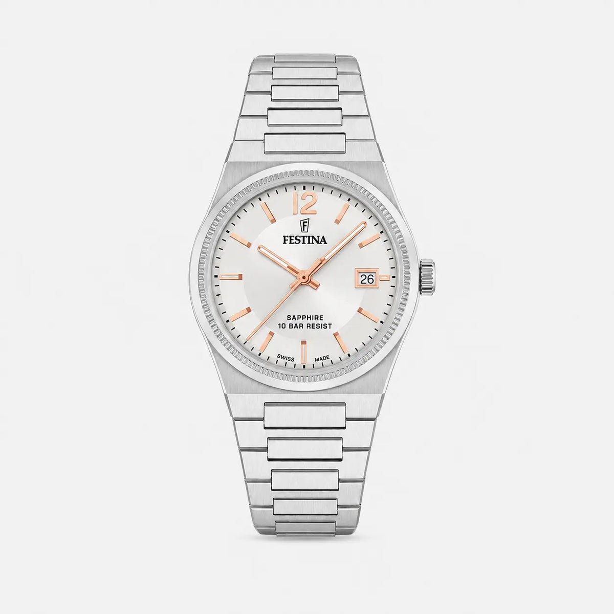 FESTINA Swiss Made cuarzo 35 mm acero inoxidable esfera plateada Reloj para mujer — imagen 1