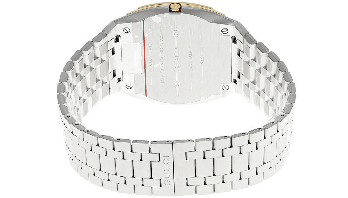 GUCCI 25H 38 mm cuarzo acero inoxidable esfera dorada Reloj para hombre — imagen 4