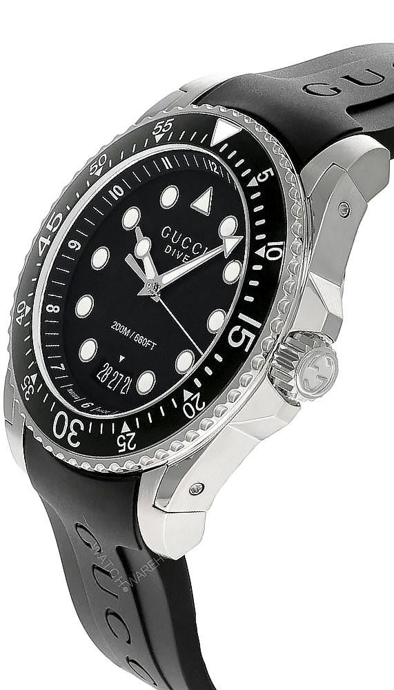 GUCCI Dive 45 mm cuarzo acero inoxidable Black caucho Reloj para hombre — imagen 3