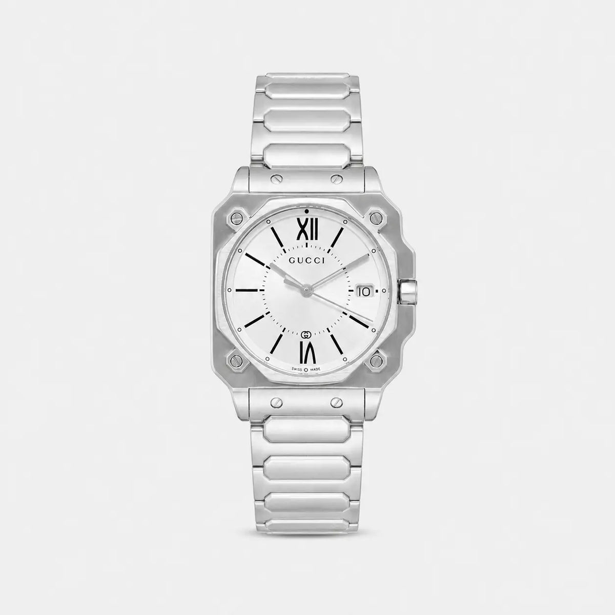 GUCCI G-Flat cuarzo acero inoxidable 30 mm esfera plateada Reloj para mujer — imagen 1