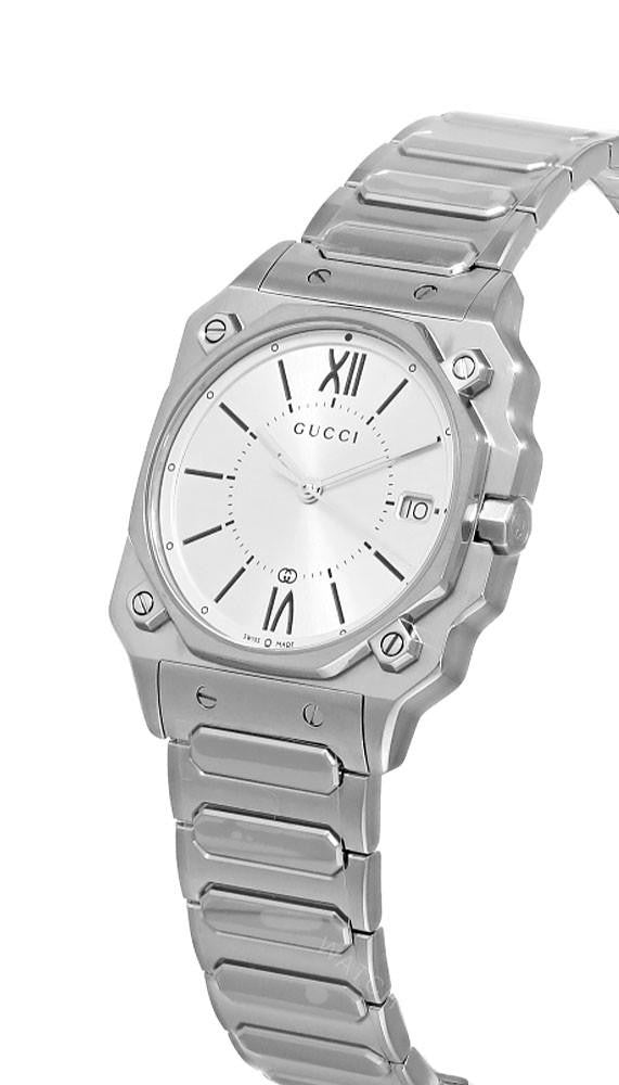 GUCCI G-Flat cuarzo acero inoxidable 30 mm esfera plateada Reloj para mujer — imagen 4