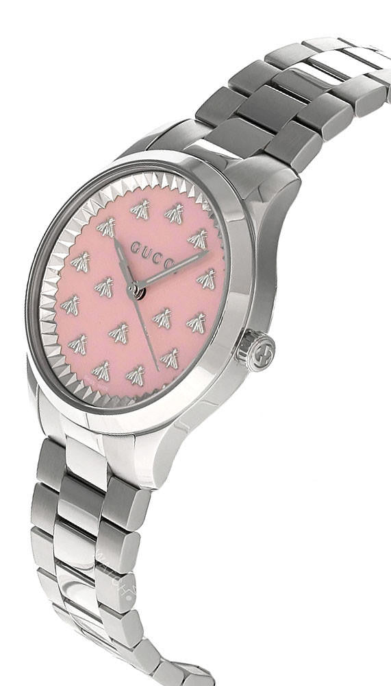 GUCCI G-Timeless 32 mm cuarzo acero inoxidable esfera rosa Reloj para mujer — imagen 3