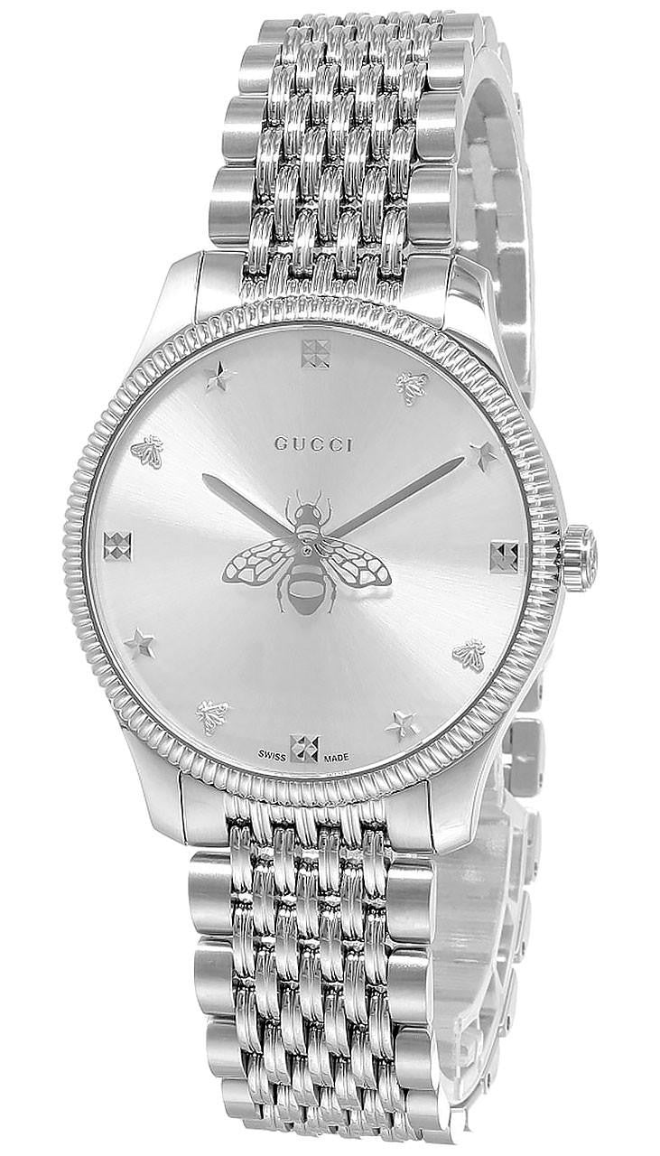 GUCCI G-Timeless 36 mm acero inoxidable esfera plateada Slim Reloj unisex — imagen 2