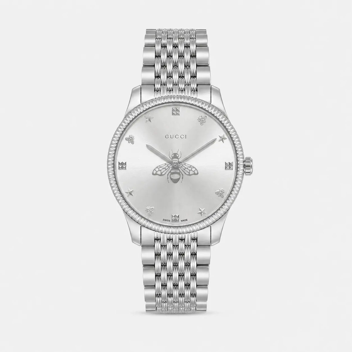 GUCCI G-Timeless 36 mm acero inoxidable esfera plateada Slim Reloj unisex — imagen 1