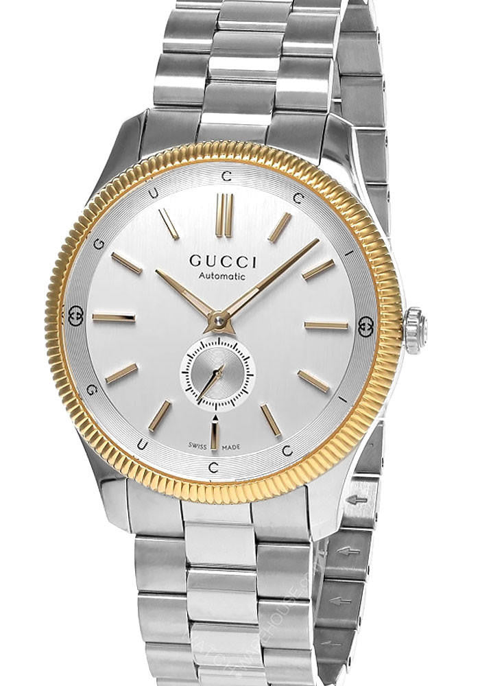GUCCI G-Timeless automático 40 mm acero inoxidable esfera plateada bicolor Reloj para hombre — imagen 2