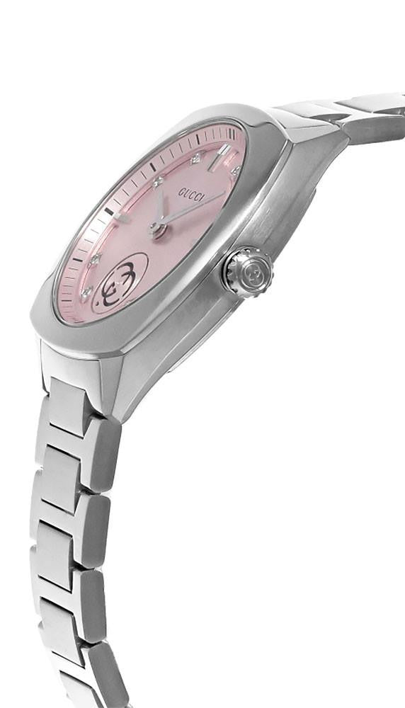 GUCCI G-Timeless cuarzo acero inoxidable 29 mm esfera rosa con diamantes Reloj para mujer — imagen 3