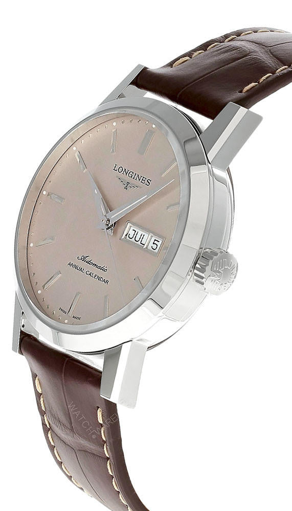 LONGINES 1832 automático 40 mm esfera beige cuero Reloj para hombre — imagen 3