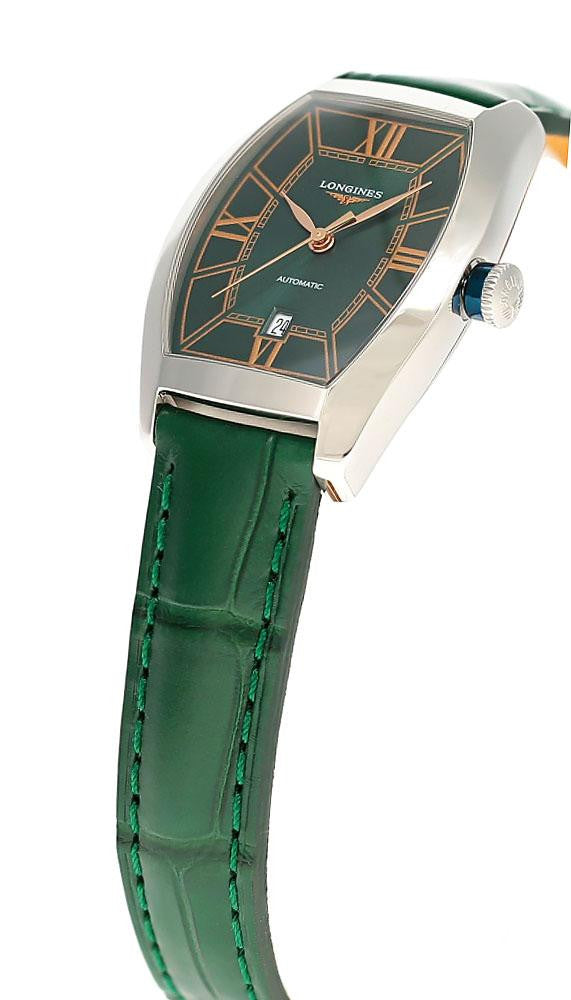 LONGINES Evidenza automático 30 mm esfera verde cuero Reloj para mujer — imagen 3