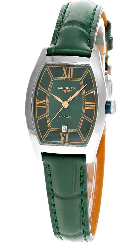 LONGINES Evidenza automático 30 mm esfera verde cuero Reloj para mujer — imagen 2