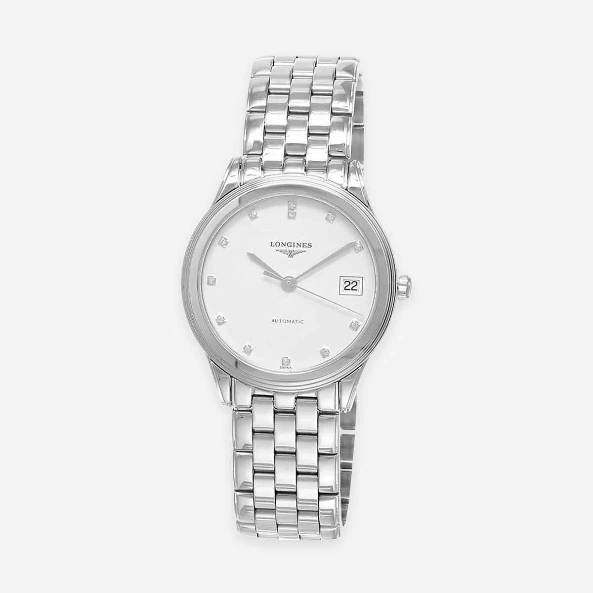 LONGINES Flagship automático acero inoxidable 35 mm esfera blanca con diamantes Reloj para mujer — imagen 1