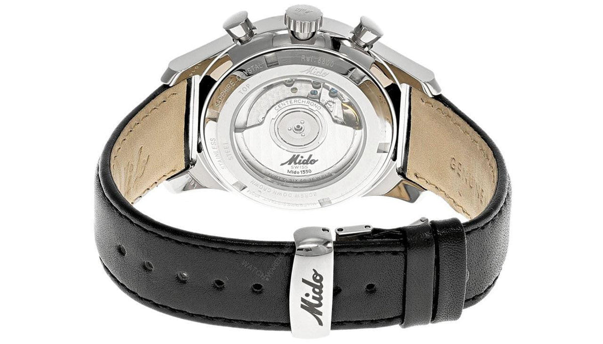 MIDO Multifort Centerchrono automático 39.5 mm Black cuero Reloj para hombre — imagen 4