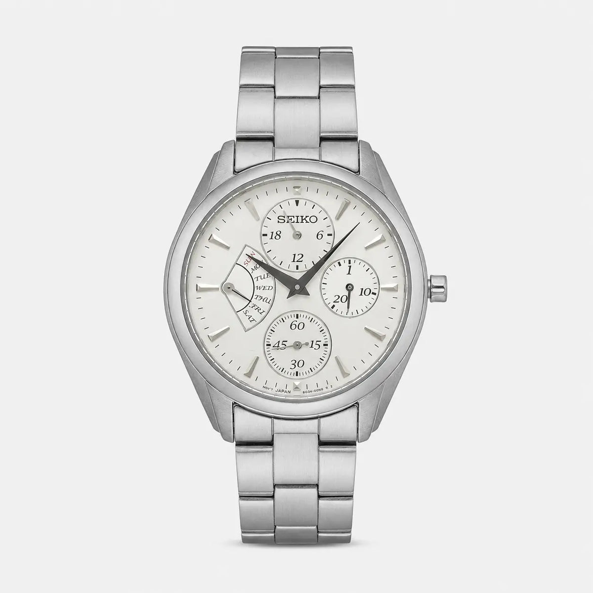 SEIKO cuarzo 35 mm esfera blanca acero inoxidable Reloj para mujer — imagen 1