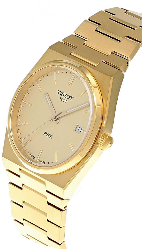 TISSOT PRX 39.5 mm cuarzo acero inoxidable esfera dorada Reloj para hombre — imagen 3