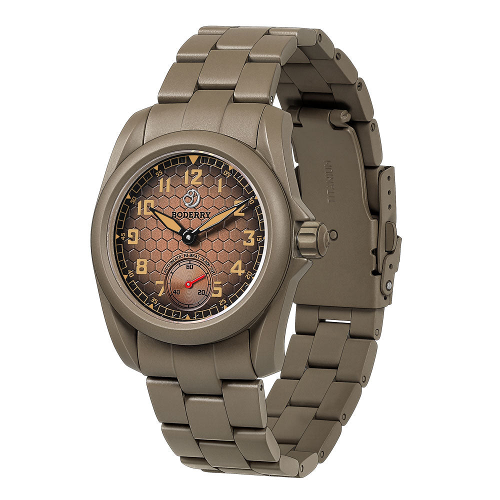 VOYAGER S72 – 72-Hour reserva de marcha titanio automático Reloj de campaña, 100M resistente al agua | Desert Tan/brazalete — imagen 4