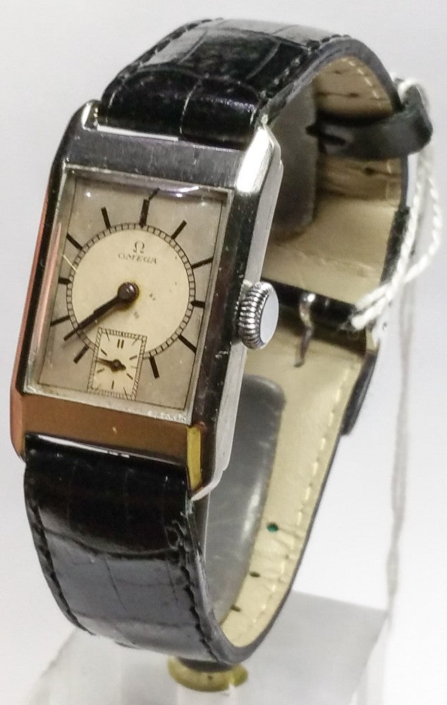 Omega with Original bicolor esfera in Deco Style acero inoxidable caja 1934 — imagen 3