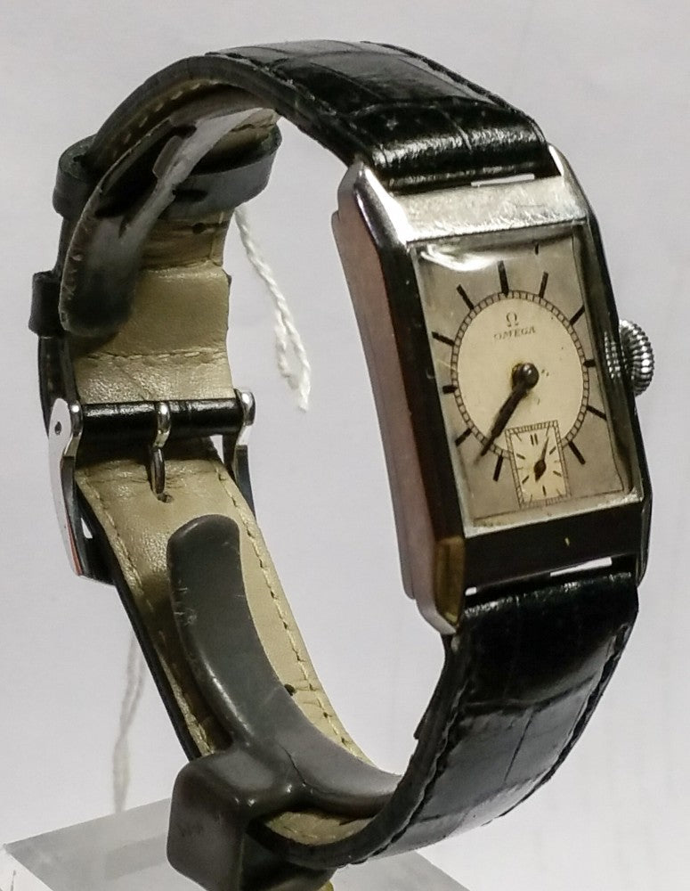 Omega with Original bicolor esfera in Deco Style acero inoxidable caja 1934 — imagen 4
