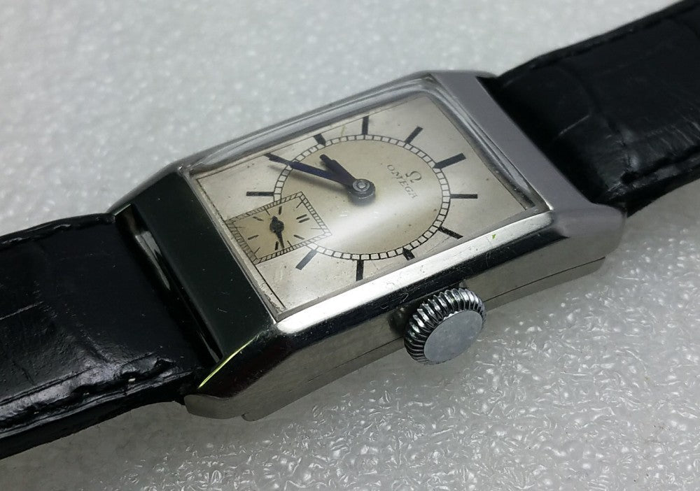 Omega with Original bicolor esfera in Deco Style acero inoxidable caja 1934 — imagen 5