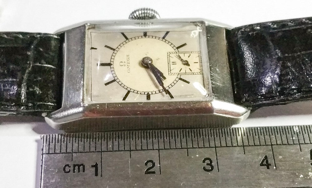 Omega with Original bicolor esfera in Deco Style acero inoxidable caja 1934 — imagen 8