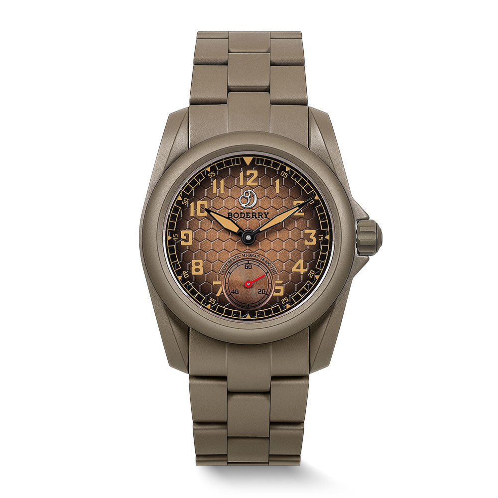 VOYAGER S72 – 72-Hour reserva de marcha titanio automático Reloj de campaña, 100M resistente al agua | Desert Tan/brazalete — imagen 2