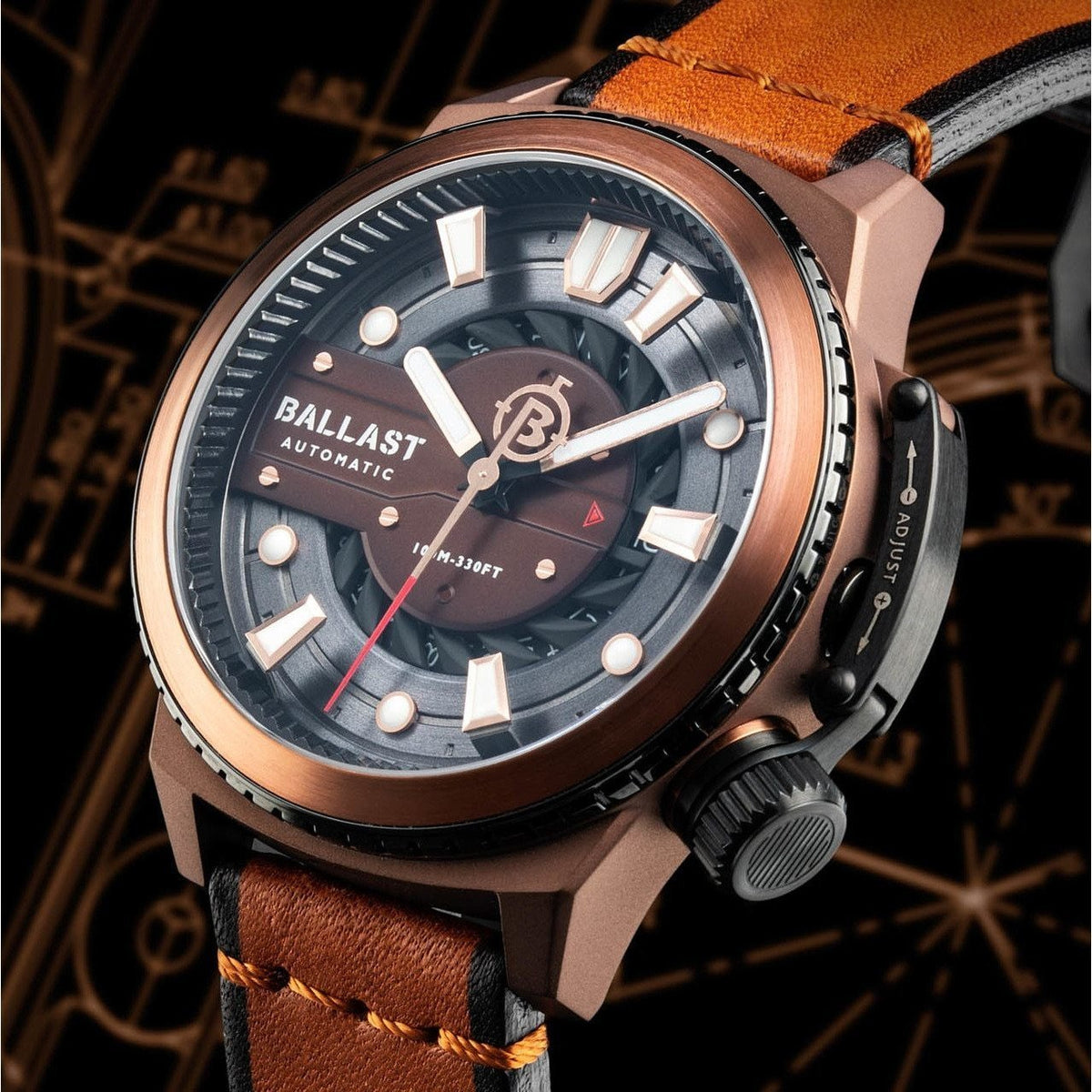Ballast Trafalgar titanio automático oro rosa Brown — imagen 4