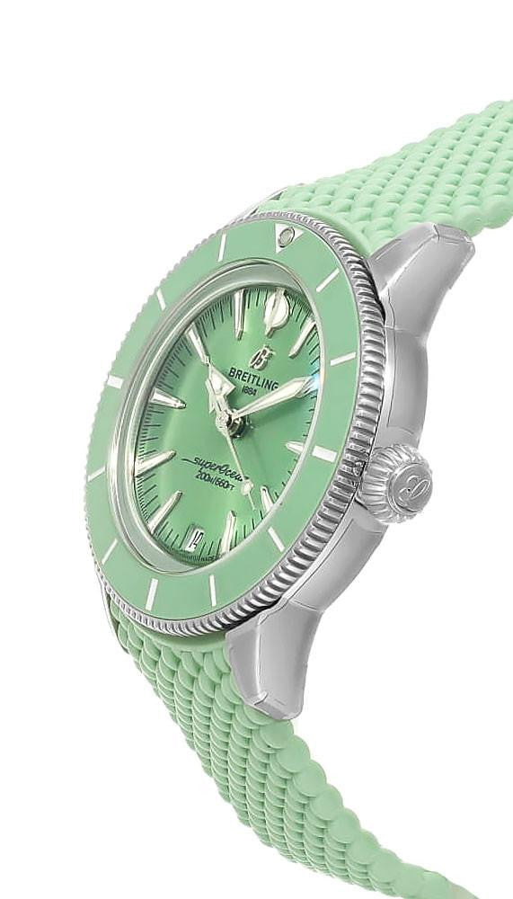 BREITLING Superocean Heritage automático 36 mm Green caucho Reloj para mujer — imagen 3