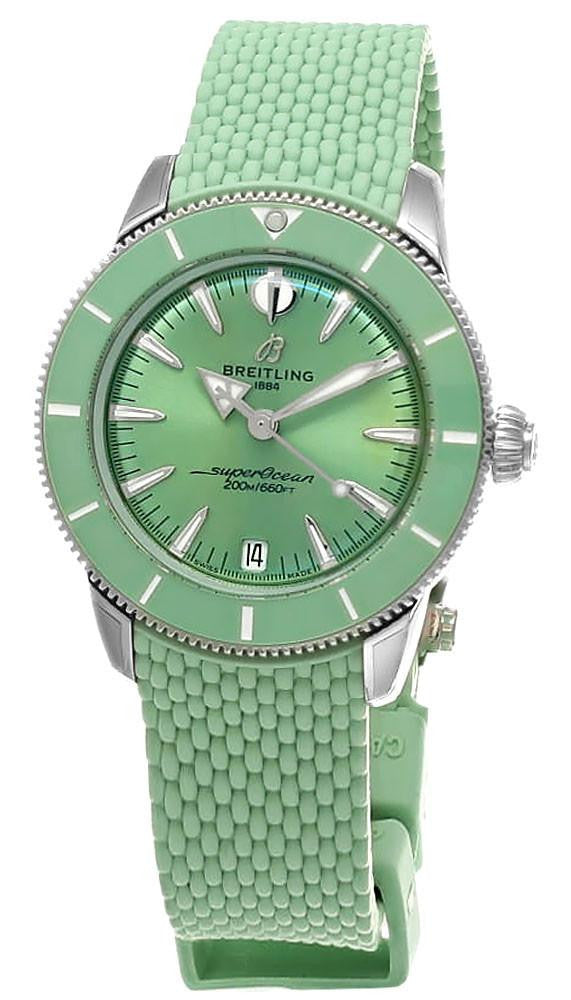 BREITLING Superocean Heritage automático 36 mm Green caucho Reloj para mujer — imagen 2