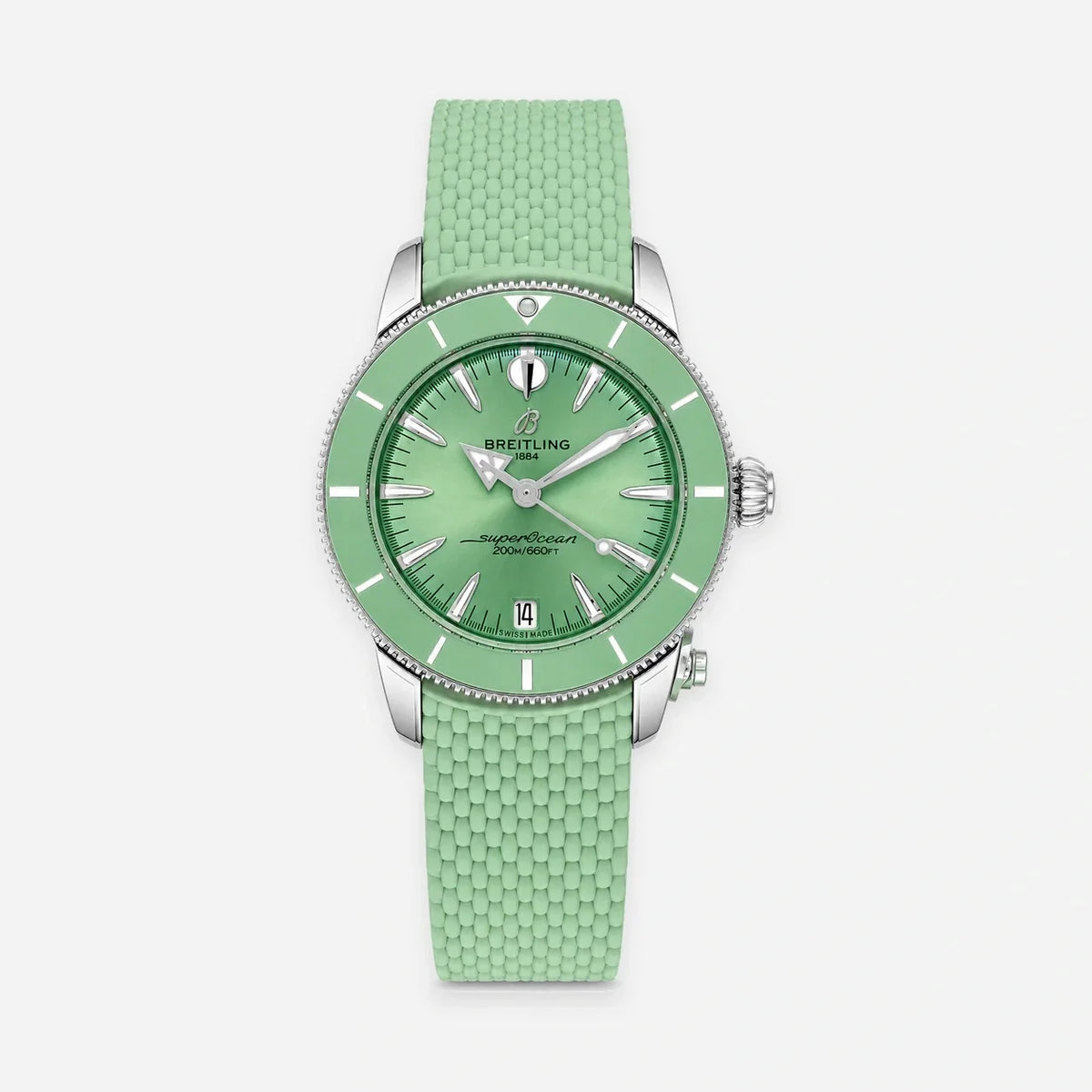 BREITLING Superocean Heritage automático 36 mm Green caucho Reloj para mujer — imagen 1