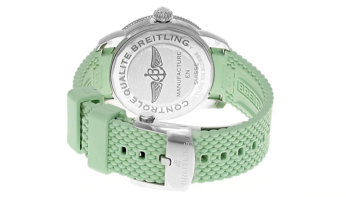 BREITLING Superocean Heritage automático 36 mm Green caucho Reloj para mujer — imagen 4