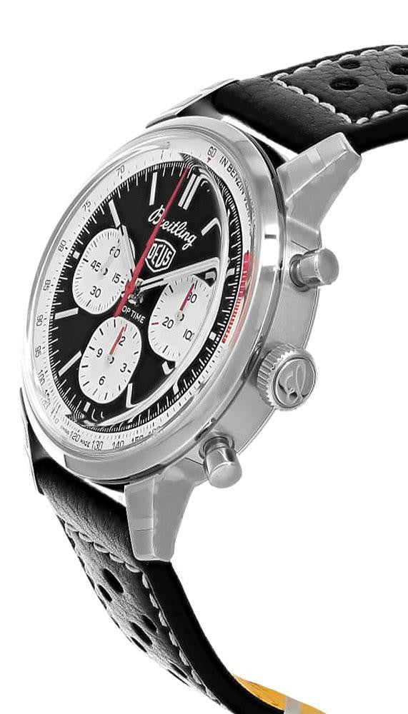 BREITLING Top Time B01 Deus automático 41 mm esfera negra cuero Reloj para hombre — imagen 3