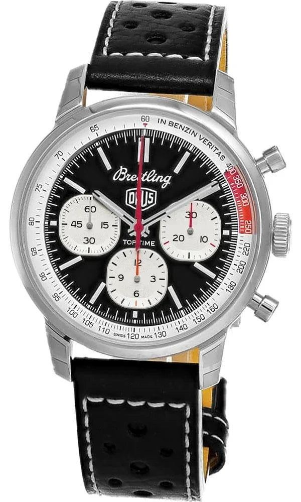 BREITLING Top Time B01 Deus automático 41 mm esfera negra cuero Reloj para hombre — imagen 2