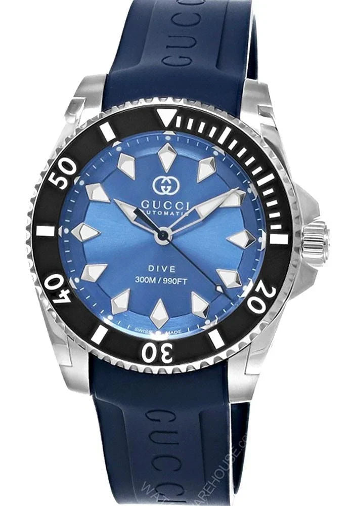 GUCCI Dive automático acero inoxidable 40 mm esfera azul/caucho Reloj para hombre — imagen 2
