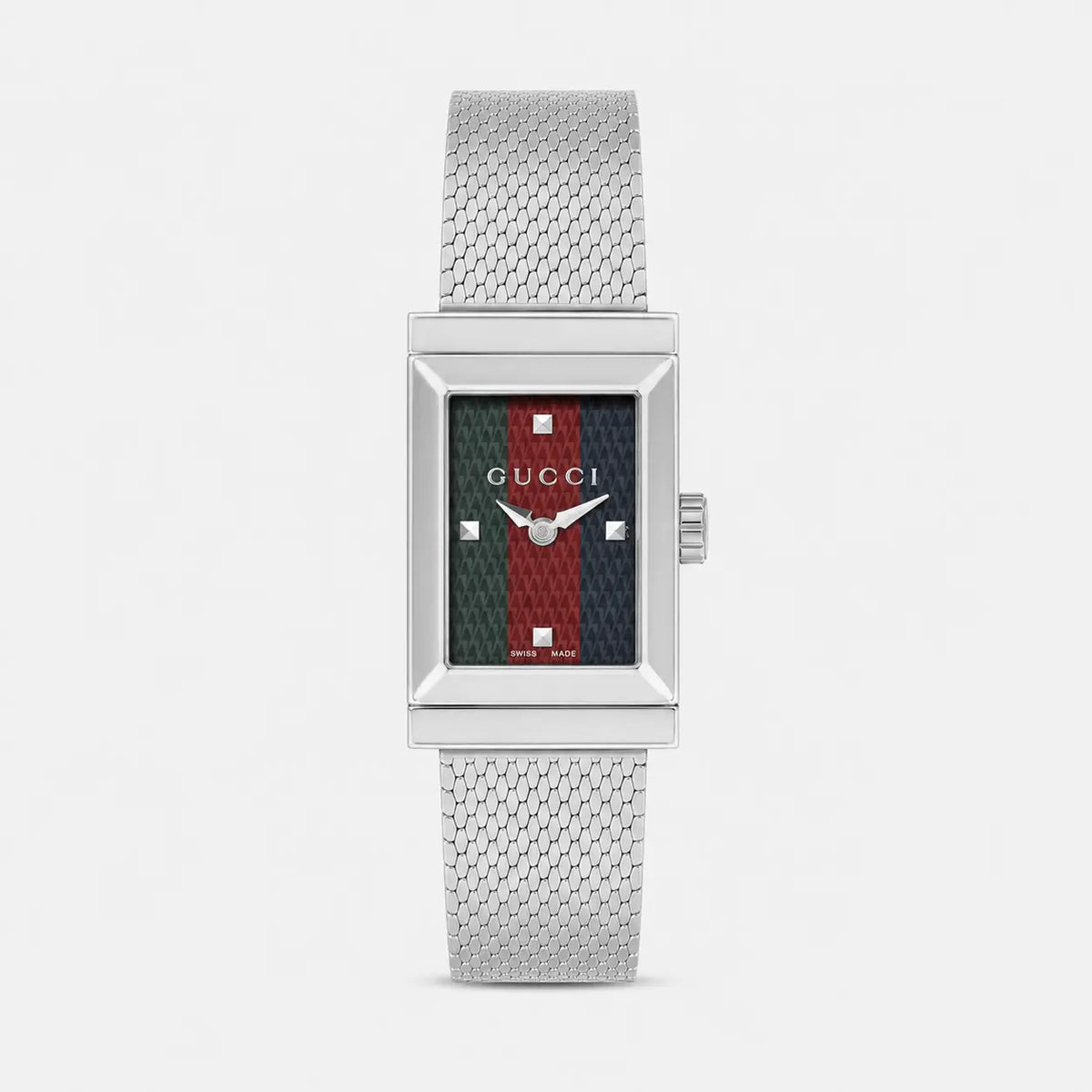 GUCCI G-Frame 14x25 mm acero inoxidable Green/Red/esfera azul Reloj para mujer — imagen 1