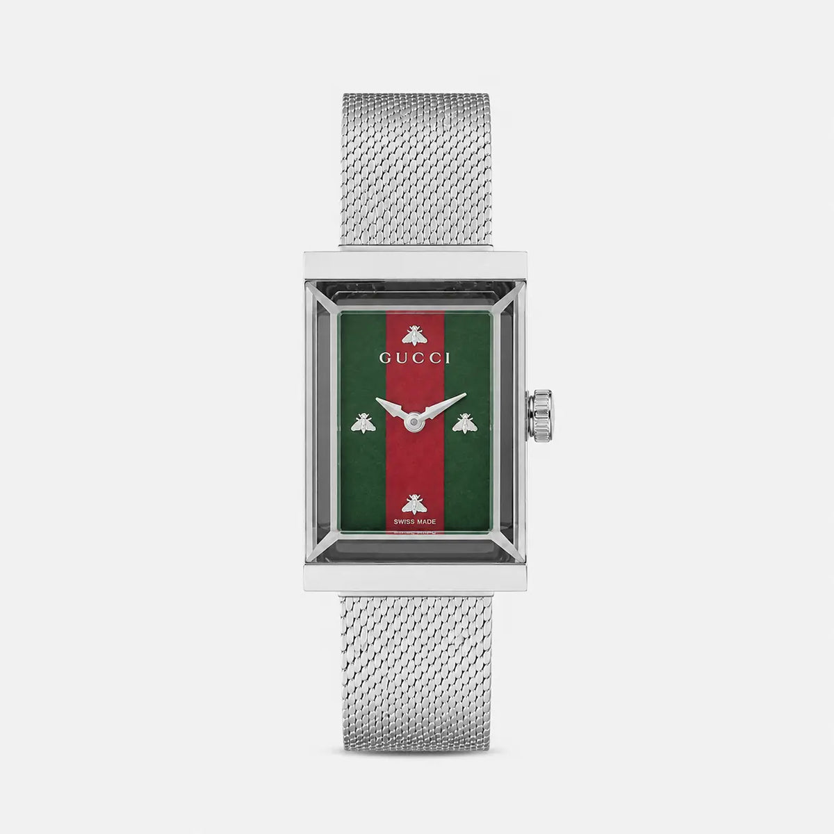 GUCCI G-Frame 21MMx34 mm Green/Red esfera de nácar brazalete de malla Reloj — imagen 1