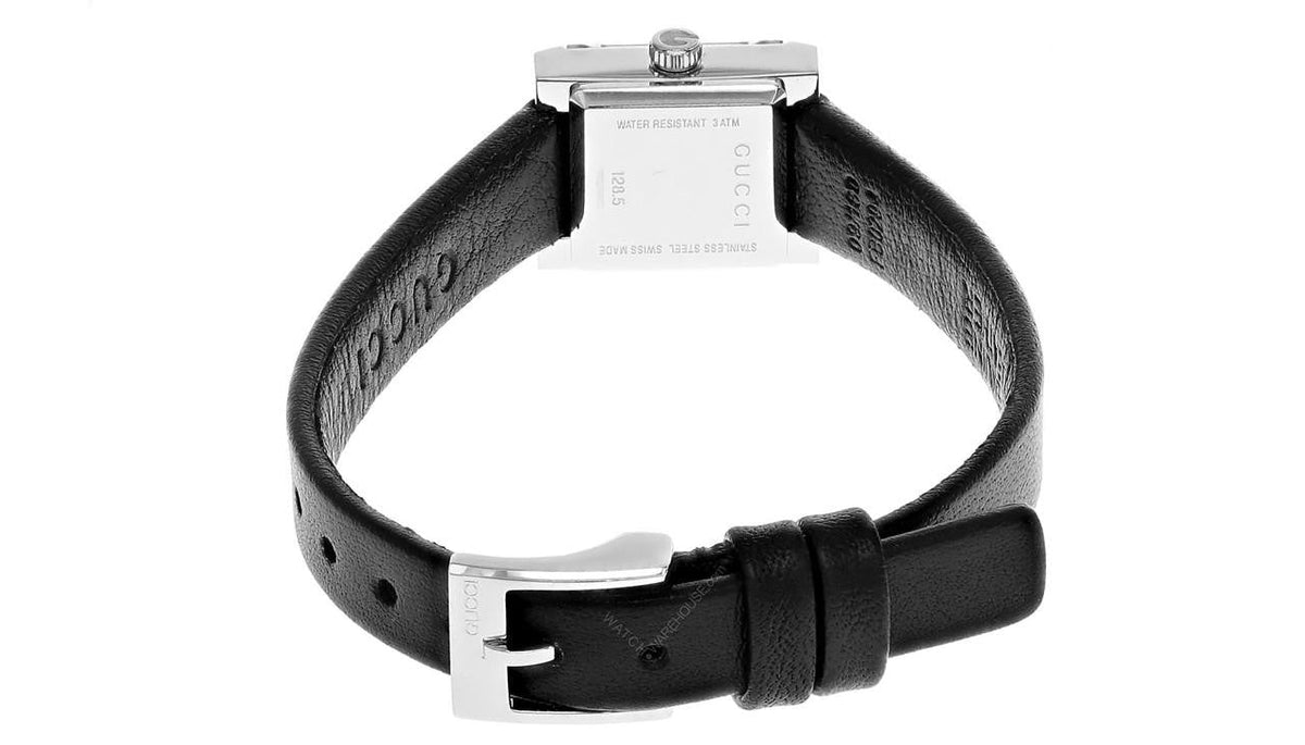 GUCCI G-Frame cuarzo acero inoxidable 14x18 mm esfera negra cuero Reloj para mujer — imagen 4