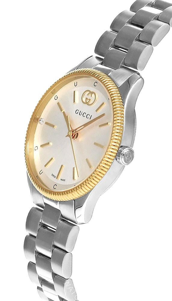 GUCCI G-Timeless 29 mm acero inoxidable esfera plateada bicolor Reloj para mujer — imagen 3