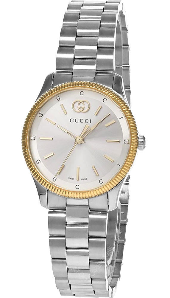 GUCCI G-Timeless 29 mm acero inoxidable esfera plateada bicolor Reloj para mujer — imagen 2