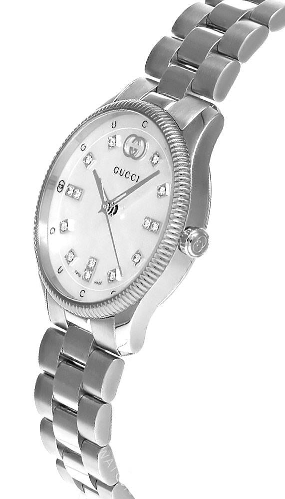 GUCCI G-Timeless 29 mm acero inoxidable esfera blanca de nácar Reloj para mujer — imagen 3