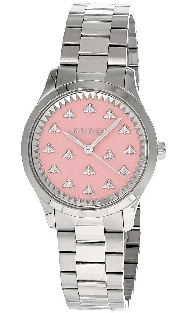 GUCCI G-Timeless 32 mm cuarzo acero inoxidable esfera rosa Reloj para mujer — imagen 2