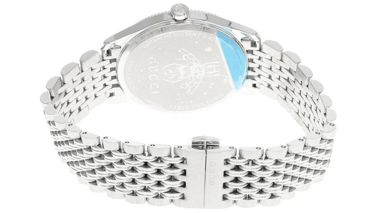 GUCCI G-Timeless 36 mm acero inoxidable esfera plateada Slim Reloj unisex — imagen 4