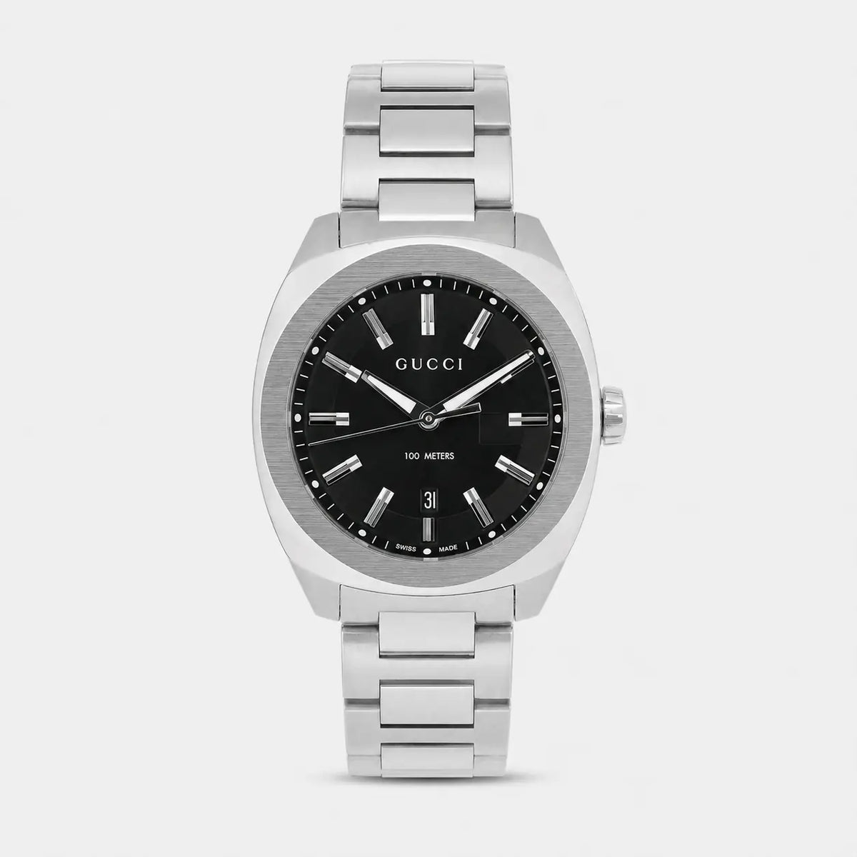 GUCCI GG2570 40 mm cuarzo acero inoxidable esfera negra Reloj para hombre — imagen 1