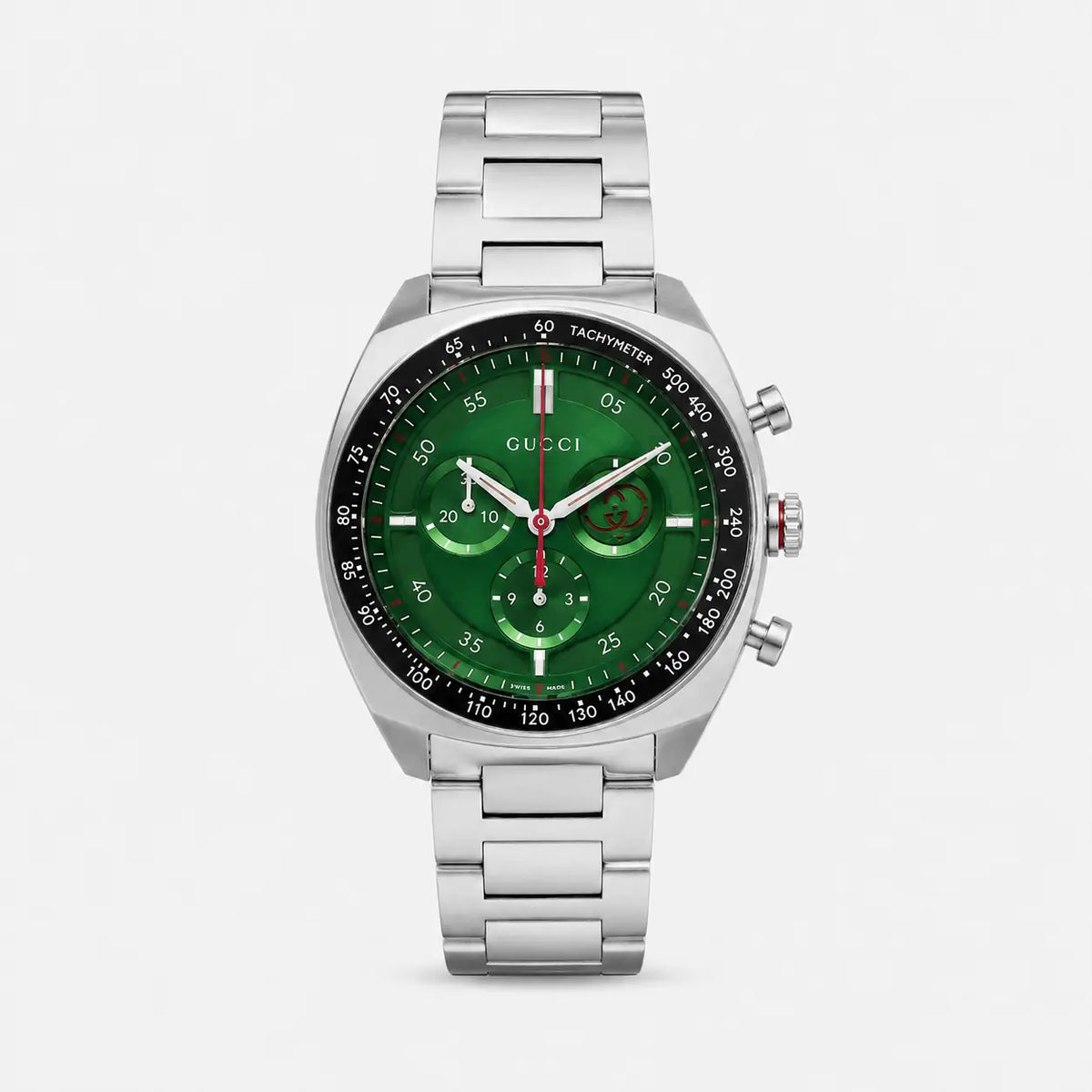 GUCCI Interlocking G cuarzo acero inoxidable 41 mm esfera verde Reloj para hombre — imagen 1