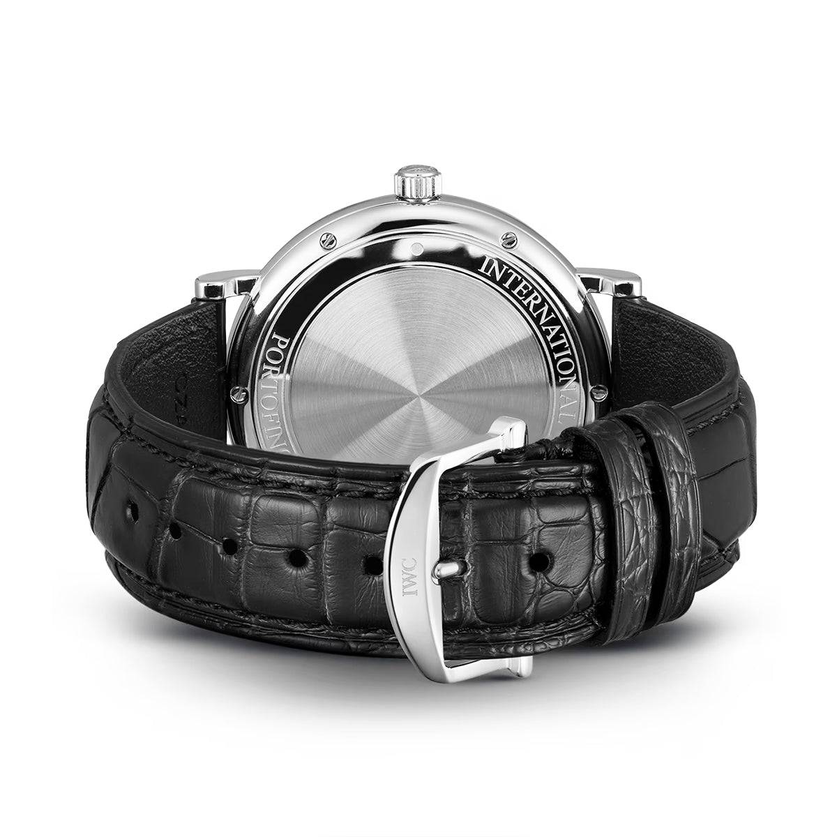 Portofino 40 mm, esfera azul y oro rosa, correa de cuero, reloj para hombre — imagen 4