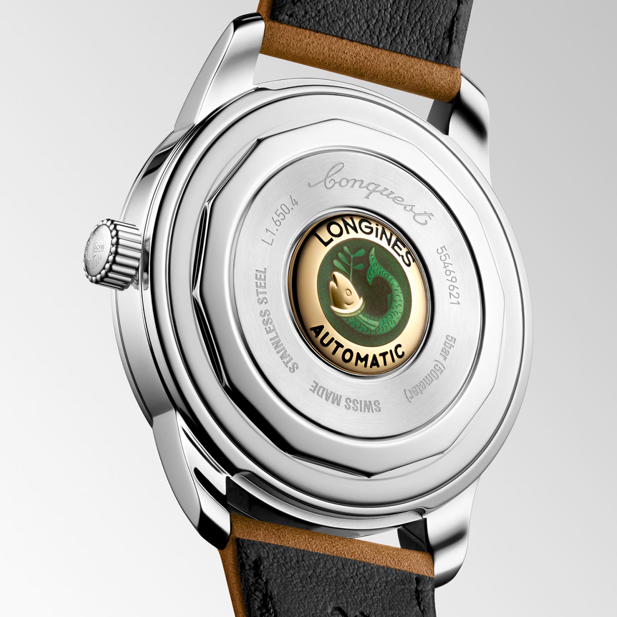 Conquest Heritage 40 mm esfera opalina color marfil automático correa Reloj — imagen 6